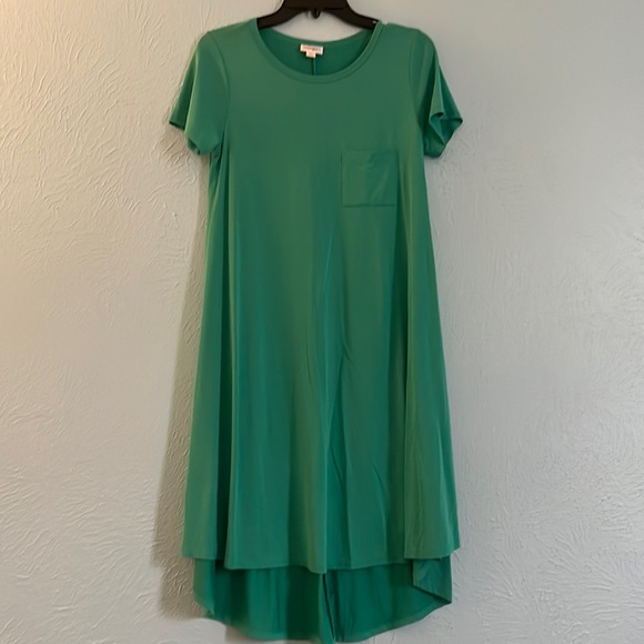 LLR Lularoe EUC teal green Carly dress (high-low style with short sleeves). - Picture 1 of 2